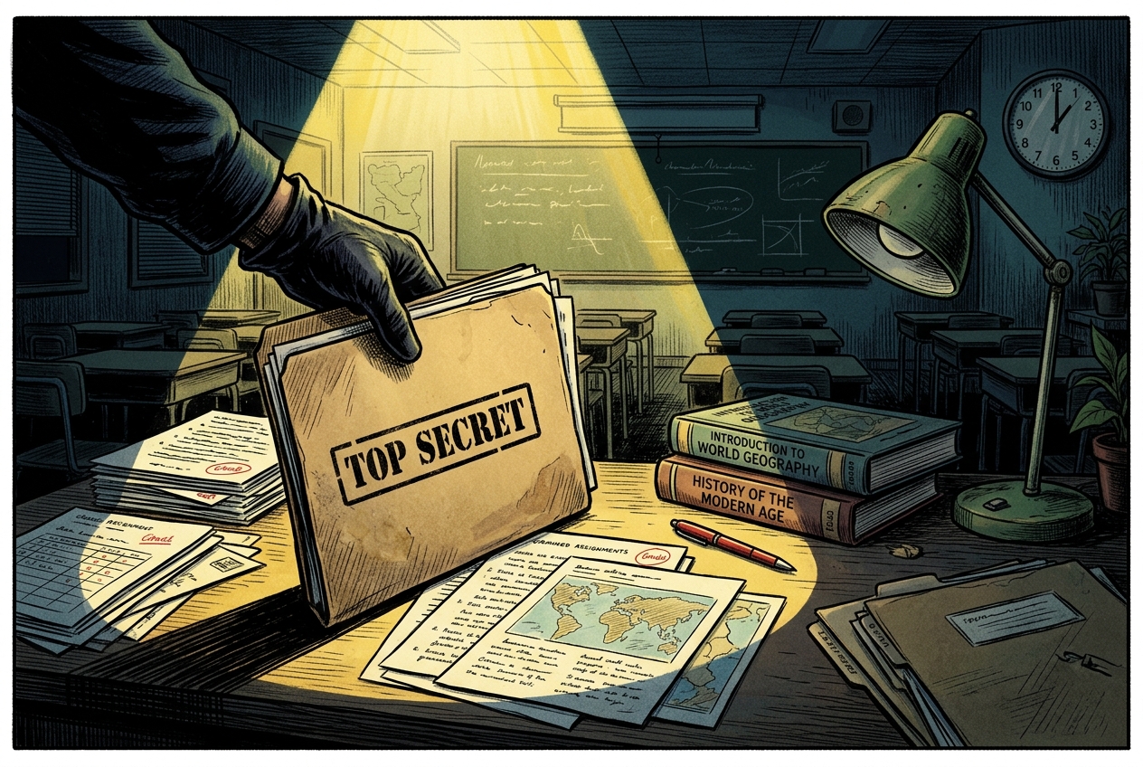 Illustration Top Secret - Bureau du professeur