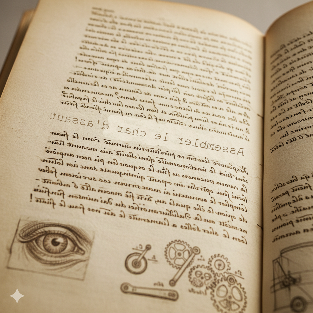 Texte en écriture miroir