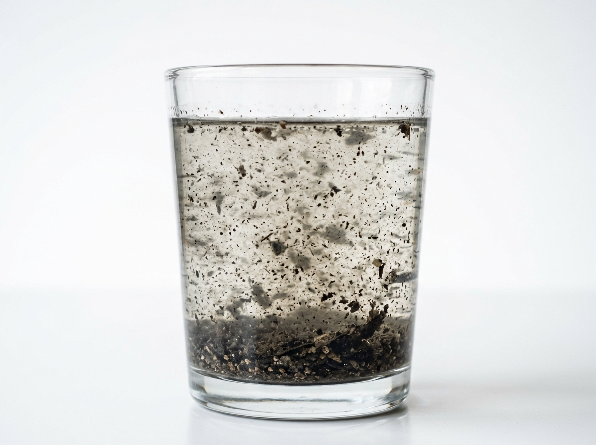 Impuretés dans un verre d'eau