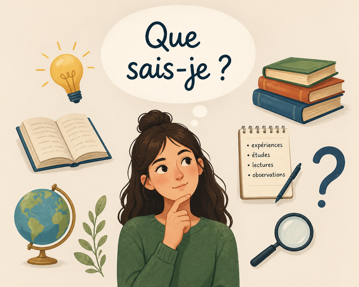 Élève qui se questionne et observe le monde
