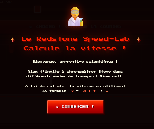 Activité 2 : Le Redstone Speed-Lab
