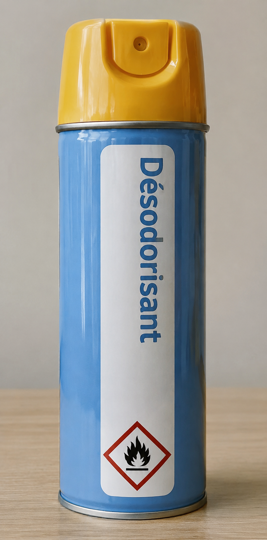 Aérosol de désodorisant portant le pictogramme inflammable