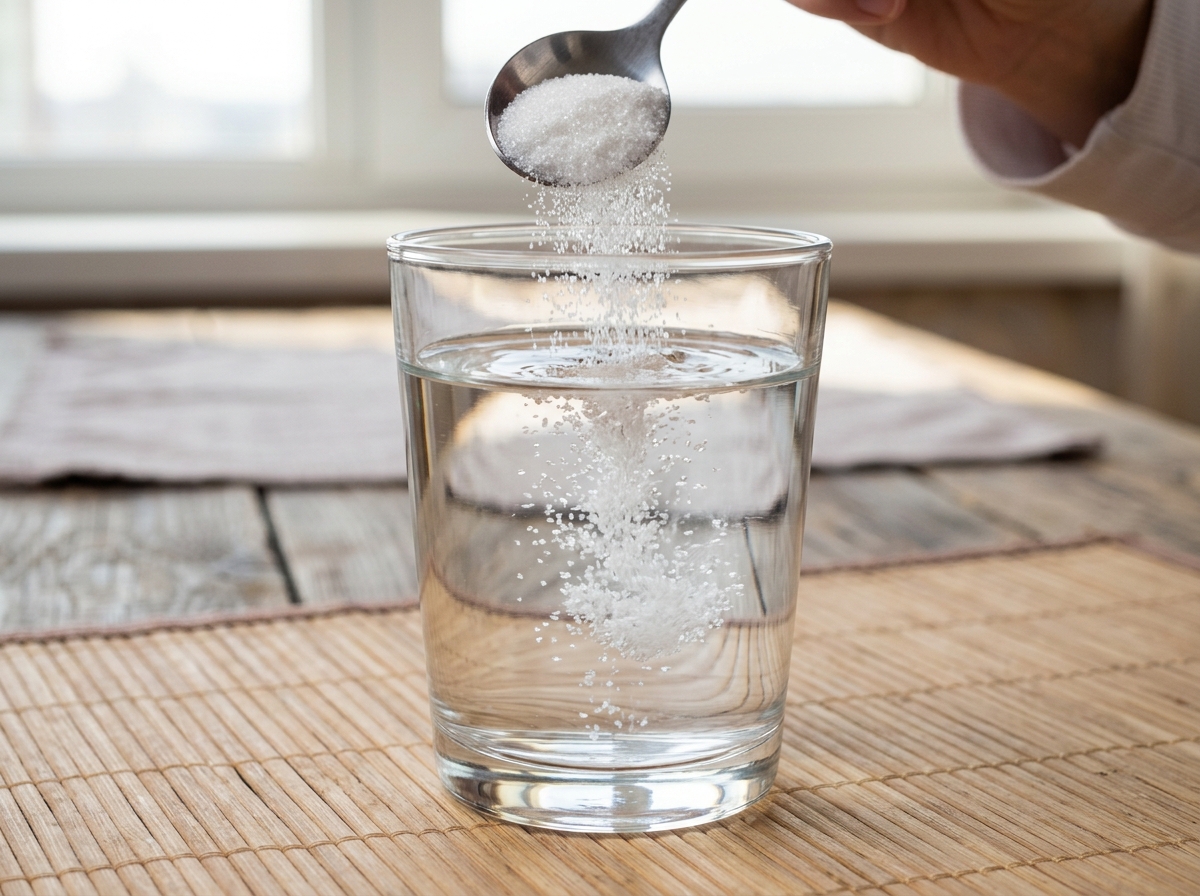 Sucre se dissolvant dans de l'eau